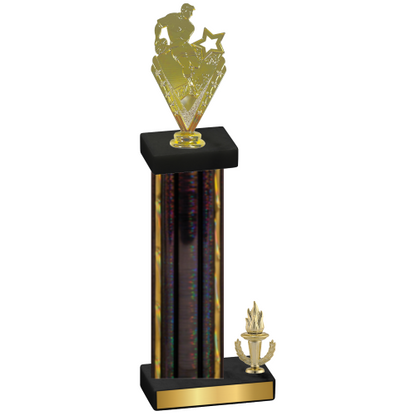 Accented Single Black Glacier Victory Rugby Trophy