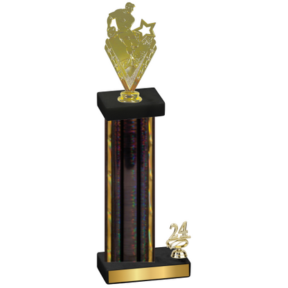 Accented Single Black Glacier Year Rugby Trophy