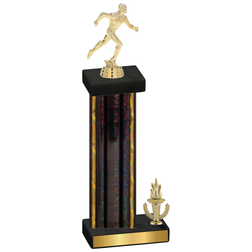 Accented Single Black Glacier Victory Running Trophy