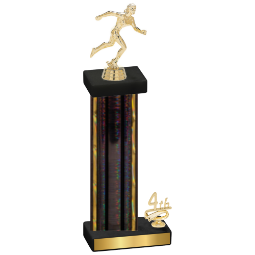 Accented Single Black Glacier Fourth Place Running Trophy