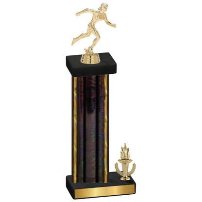 Accented Single Black Glacier Victory Running Trophy