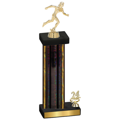 Accented Single Black Glacier Year Running Trophy