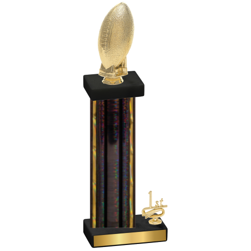 Accented Single Black Glacier First Place Football Trophy