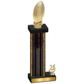 Accented Single Black Glacier Year Football Trophy