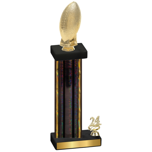 Accented Single Black Glacier Year Football Trophy