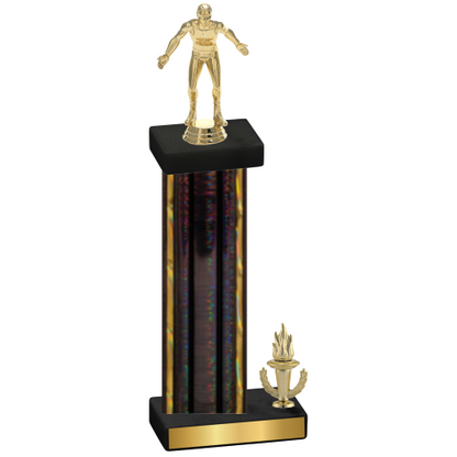 Accented Single Black Glacier Victory Wrestling Trophy