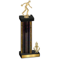 Accented Single Black Glacier Victory Bowling Trophy