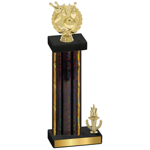 Accented Single Black Glacier Victory Bowling Trophy