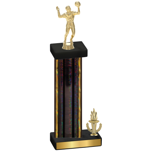 Accented Single Black Glacier Victory Volleyball Trophy