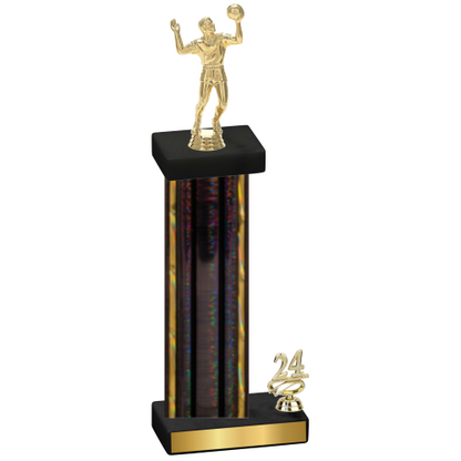 Accented Single Black Glacier Year Volleyball Trophy