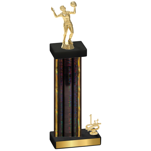 Accented Single Black Glacier First Place Volleyball Trophy