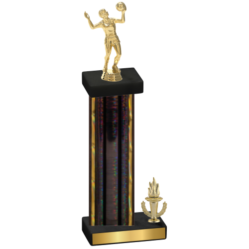 Accented Single Black Glacier Victory Volleyball Trophy