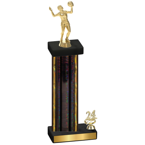 Accented Single Black Glacier Year Volleyball Trophy