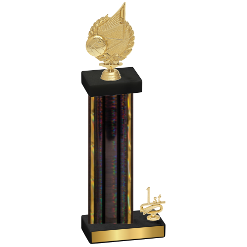 Accented Single Black Glacier First Place Volleyball Trophy