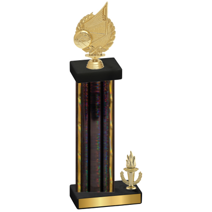 Accented Single Black Glacier Victory Volleyball Trophy