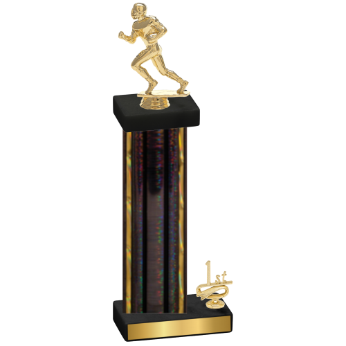 Accented Single Black Glacier First Place Football Trophy