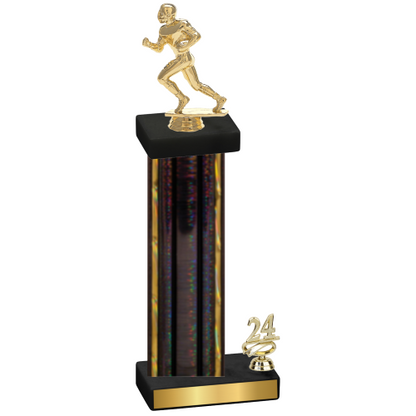 Accented Single Black Glacier Year Football Trophy