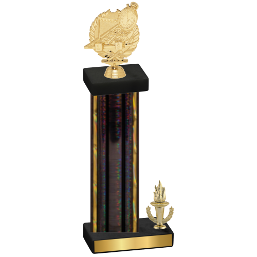 Accented Single Black Glacier Victory Swimming Trophy