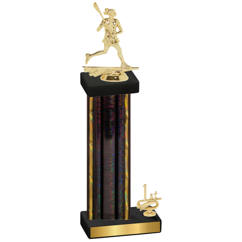 Accented Single Black Glacier First Place Lacrosse Trophy