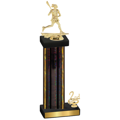 Accented Single Black Glacier Second Place Lacrosse Trophy