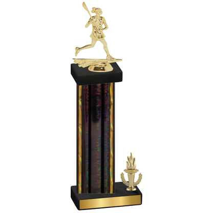 Accented Single Black Glacier Victory Lacrosse Trophy