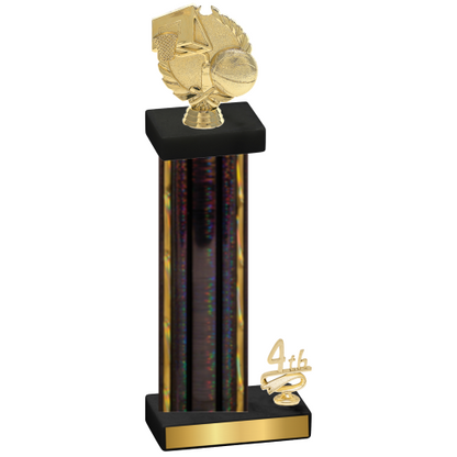 Accented Single Black Glacier Fourth Place Basketball Trophy