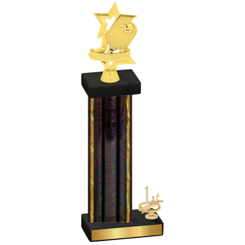 Accented Single Black Glacier First Place Pickleball Trophy