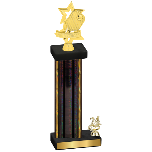 Accented Single Black Glacier Year Pickleball Trophy