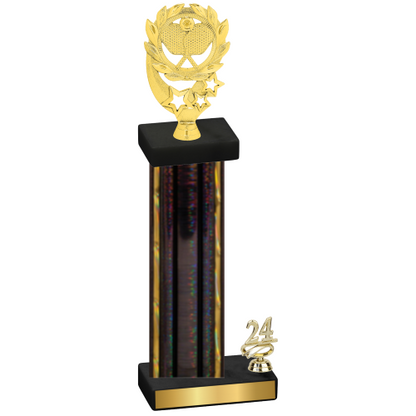 Accented Single Black Glacier Year Pickleball Trophy