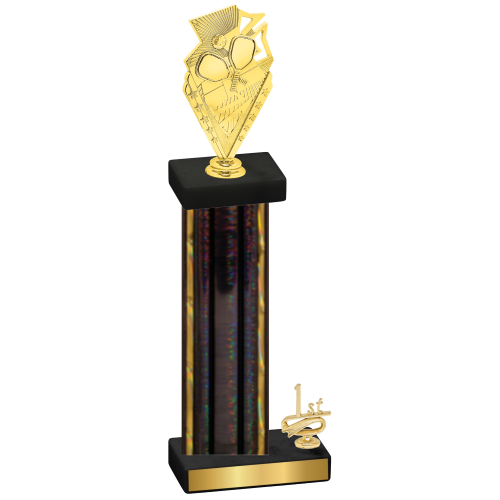 Accented Single Black Glacier First Place Pickleball Trophy