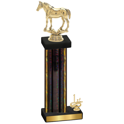 Accented Single Black Glacier First Place Horses Trophy