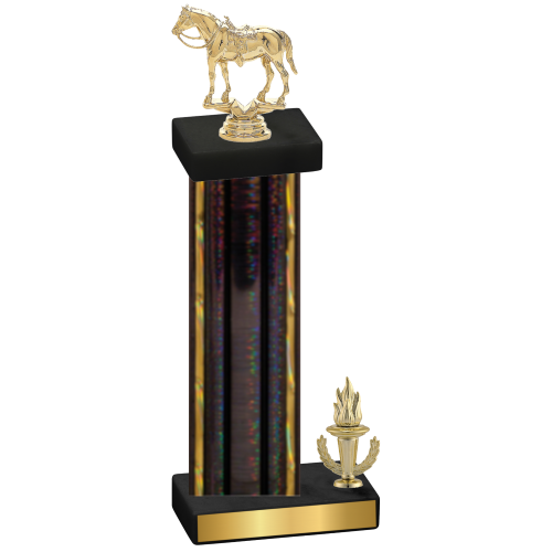 Accented Single Black Glacier Victory Horses Trophy