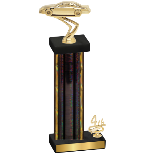 Accented Single Black Glacier Fourth Place Cars Trophy