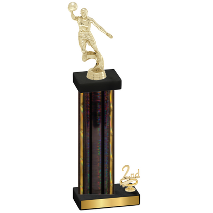 Accented Single Black Glacier Second Place Basketball Trophy