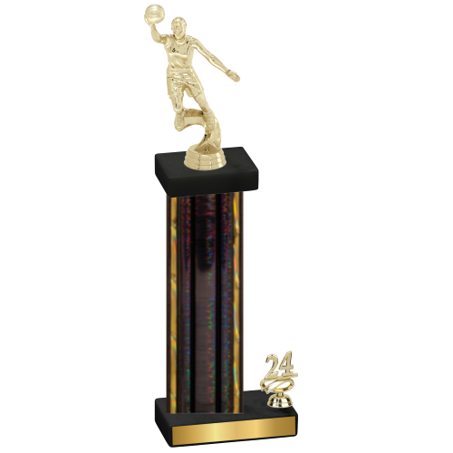 Accented Single Black Glacier Year Basketball Trophy