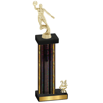 Accented Single Black Glacier Year Basketball Trophy