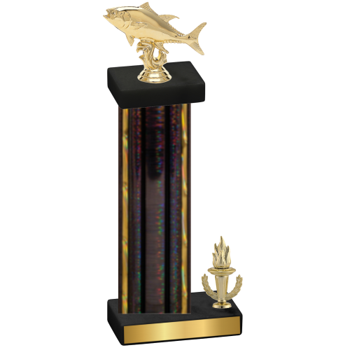 Accented Single Black Glacier Victory Fishing Trophy