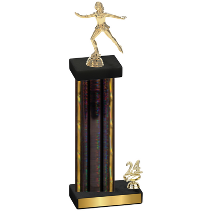 Accented Single Black Glacier Year Skater Trophy