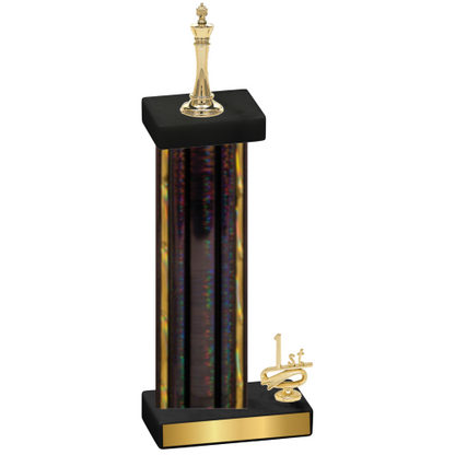 Accented Single Black Glacier First Place Chess Trophy