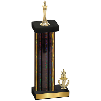 Accented Single Black Glacier Victory Chess Trophy