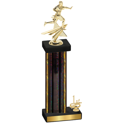 Accented Single Black Glacier First Place Flag Football Trophy