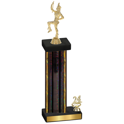 Accented Single Black Glacier Year Majorette Trophy