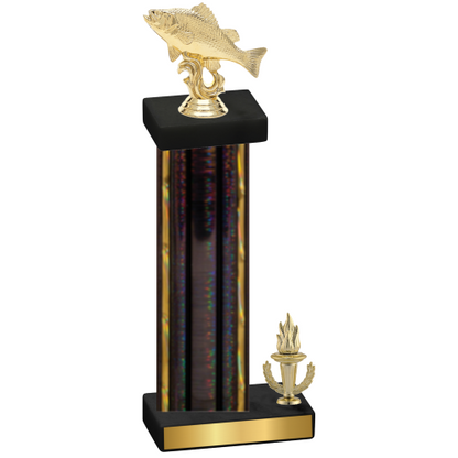 Accented Single Black Glacier Victory Fishing Trophy