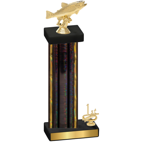 Accented Single Black Glacier First Place Fishing Trophy