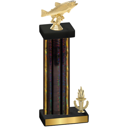 Accented Single Black Glacier Victory Fishing Trophy