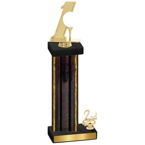 Accented Single Black Glacier Second Place Golf Trophy