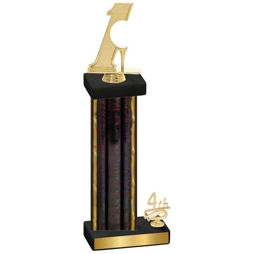 Accented Single Black Glacier Fourth Place Golf Trophy