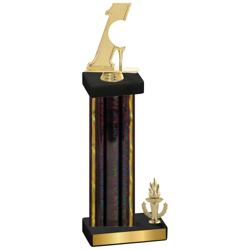 Accented Single Black Glacier Victory Golf Trophy