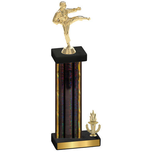 Accented Single Black Glacier Victory Karate Trophy