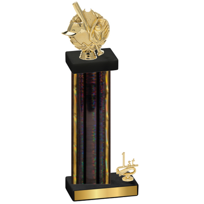 Accented Single Black Glacier First Place Baseball Trophy